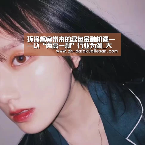环保督察带来的绿色金融机遇——以“两高一剩”行业为例_大发快三(图2) 大发快三